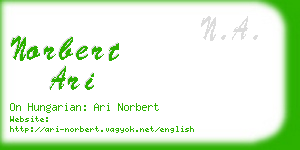 norbert ari business card